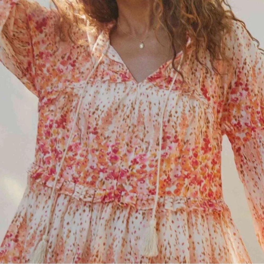 Christy Dawn The Adeline Dress in Sunset Gladiola Size Medium Boho Cottagecore - Picture 5 of 12